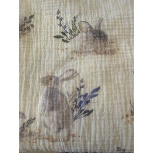 Oilo Baby Muslin Swaddle Blanket Easter Bunny Rabbit 40"x45" blanket